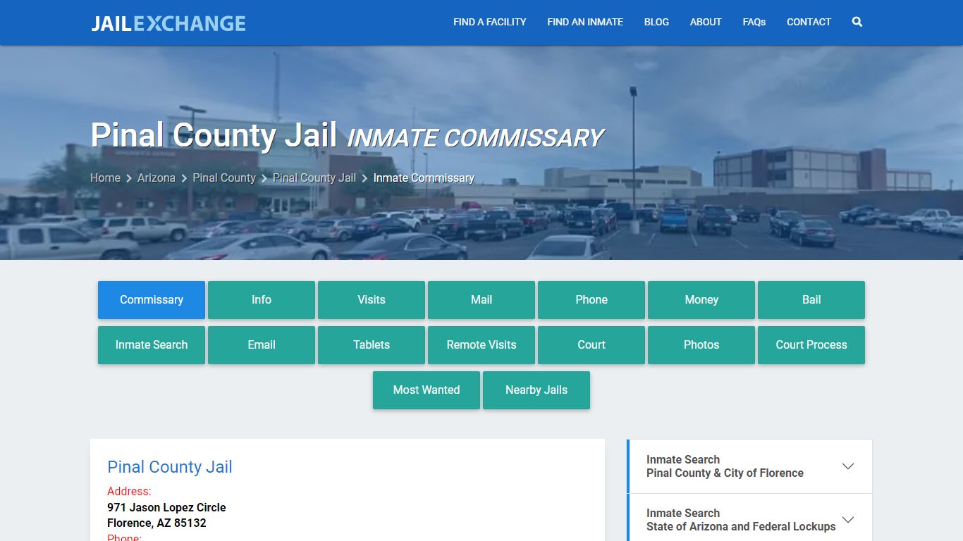 Inmate Commissary, Care Packs - Pinal County Jail, AZ - Jail Exchange